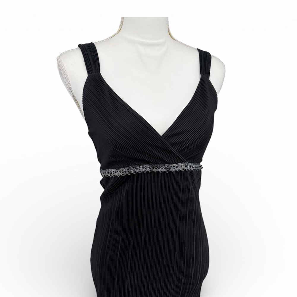 White House Black Market Black Polyester Tank Sleeveless Crinkle Womens Size XS